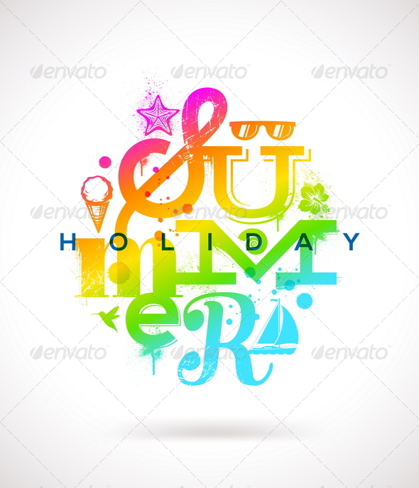 Summer Holidays Multicolored Design - Travel Conceptual