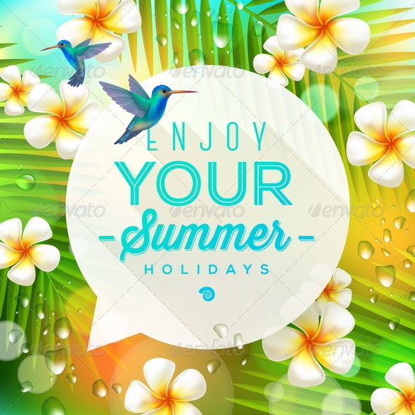 Speech Bubble with Summer Greeting - Nature Conceptual