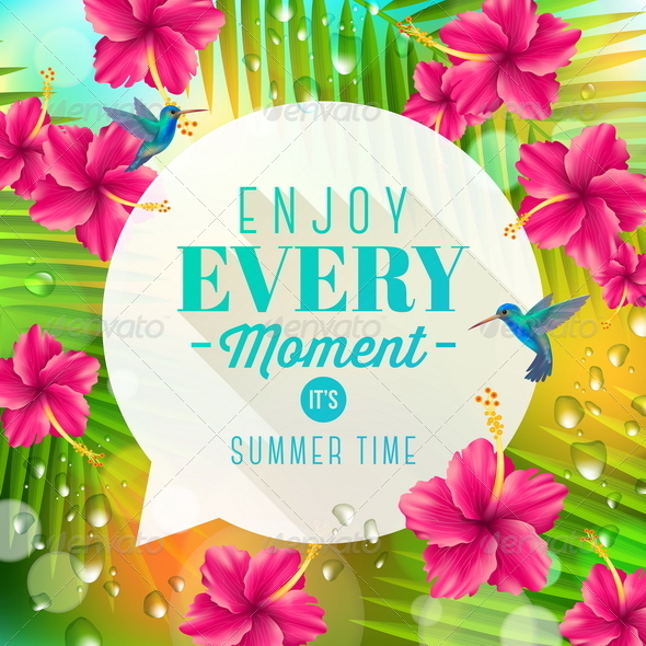 Speech Bubble with Summer Greeting - Nature Conceptual