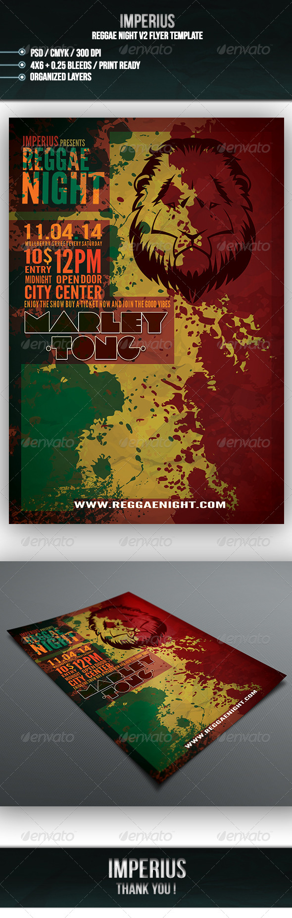 Reggae Night V2 - Events Flyers