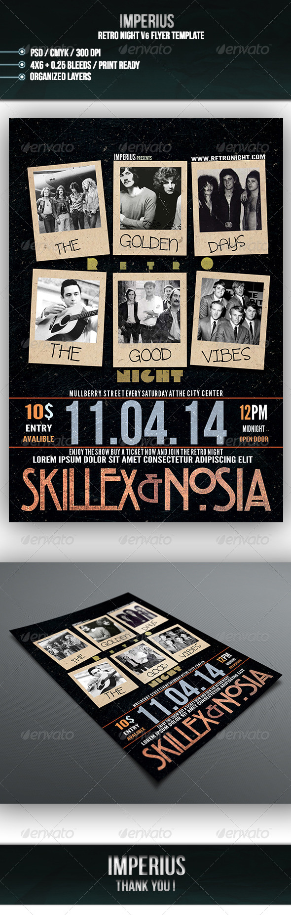 Retro Night V6 - Flyers Print Templates