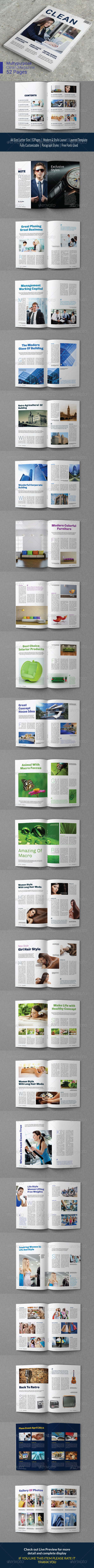 A4/Letter Clean Magazine Template - Magazines Print Templates