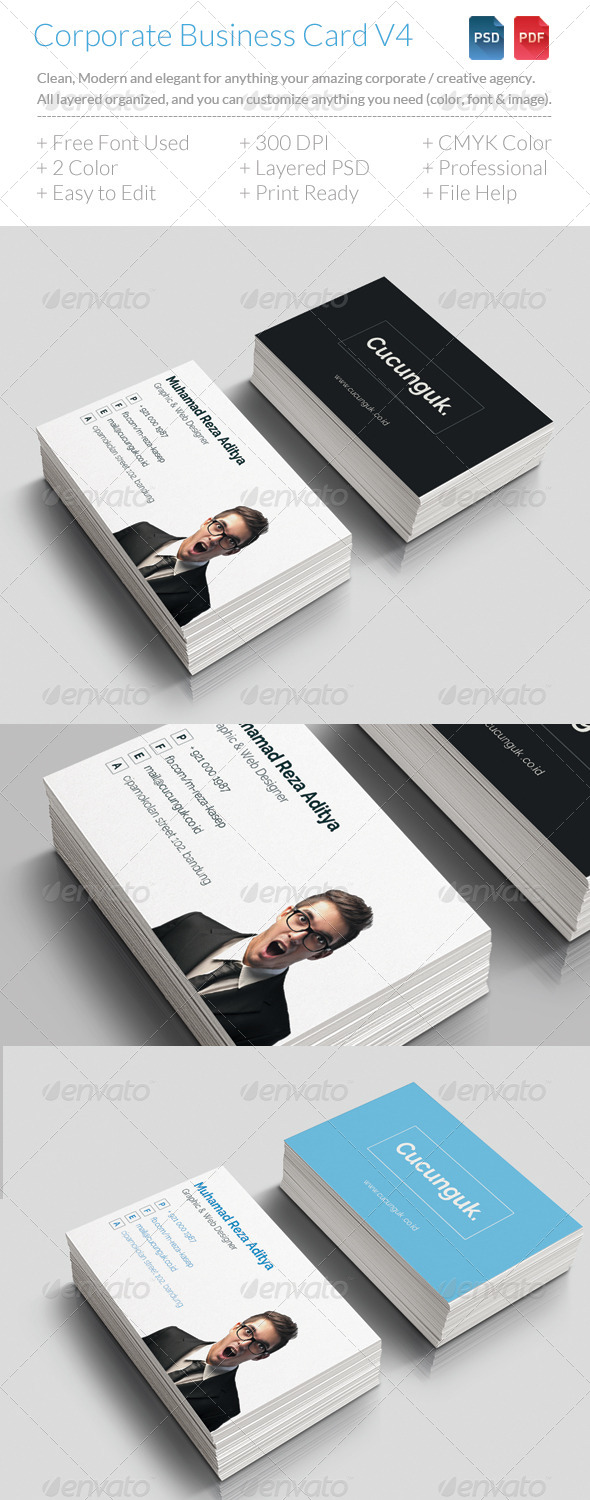 Simple Clean Business Card Vol. 4 - Corporate Business Cards