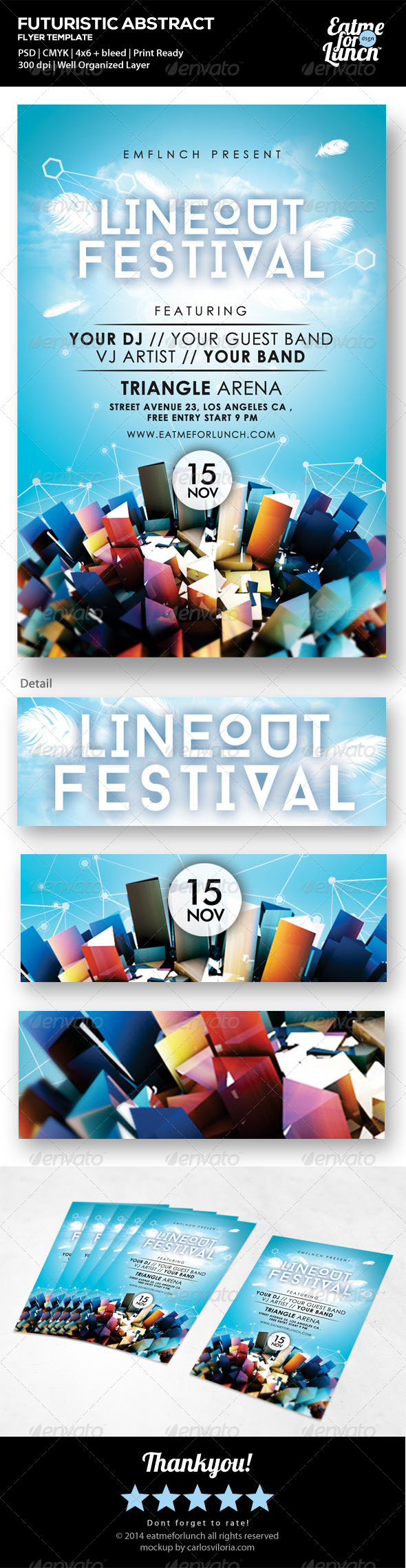 Futuristic Abstract Music Festival Flyer Templates - Concerts Events