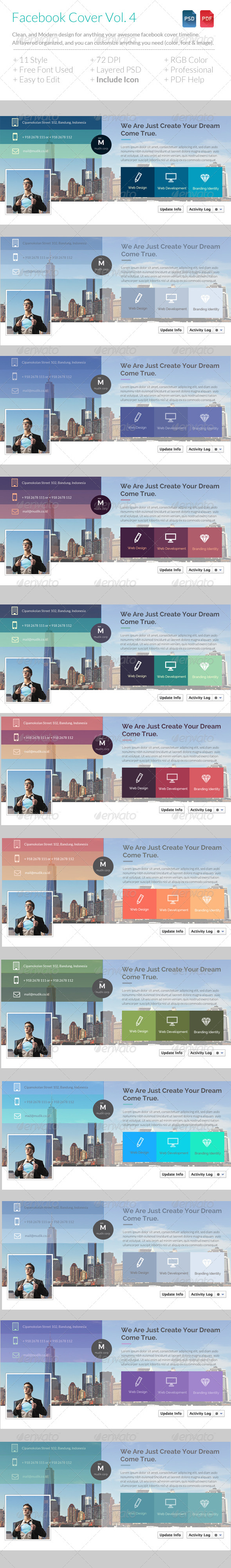 Flat Corporate Facebook Timeline Vol. 2 - Facebook Timeline Covers Social Media