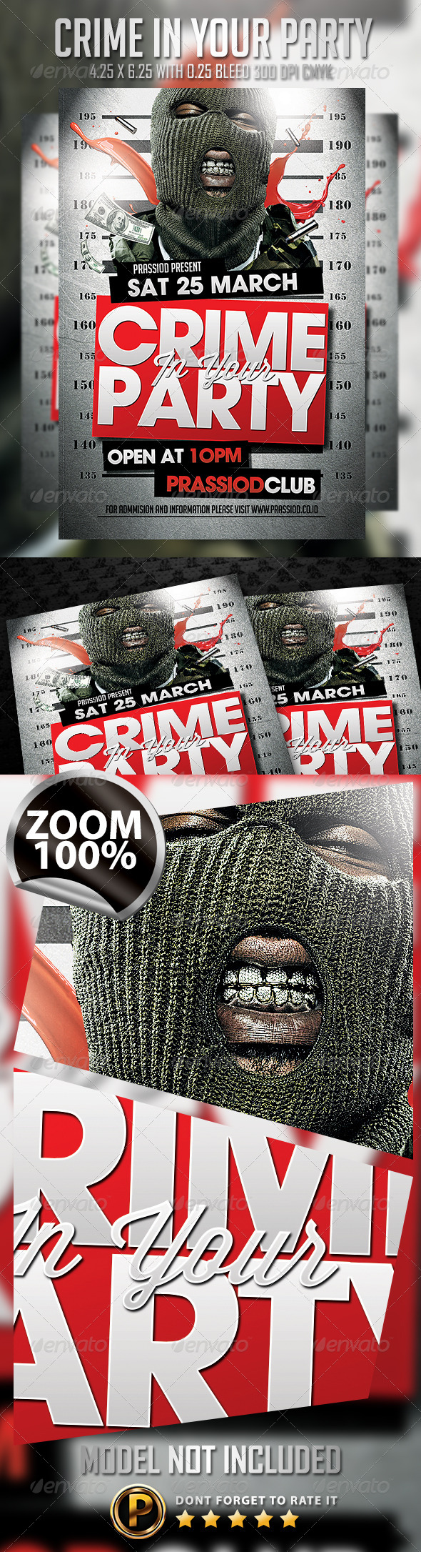 Crime In Your Party Flyer Template - Clubs & Parties Events