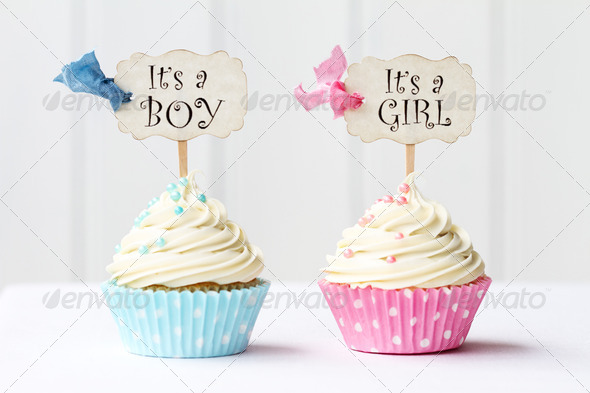 Baby shower cupcakes - Stock Photo - Images