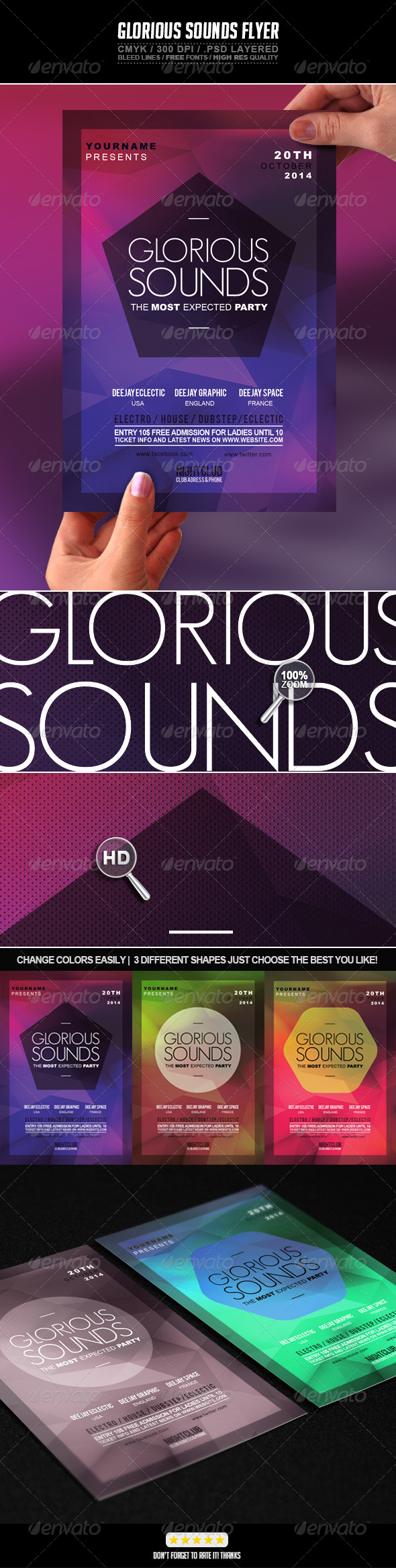 Glorious Sounds Party Flyer PSD Template - Events Flyers