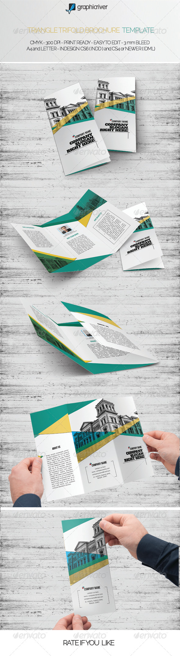 Triangle Trifold Brochure Template - Brochures Print Templates