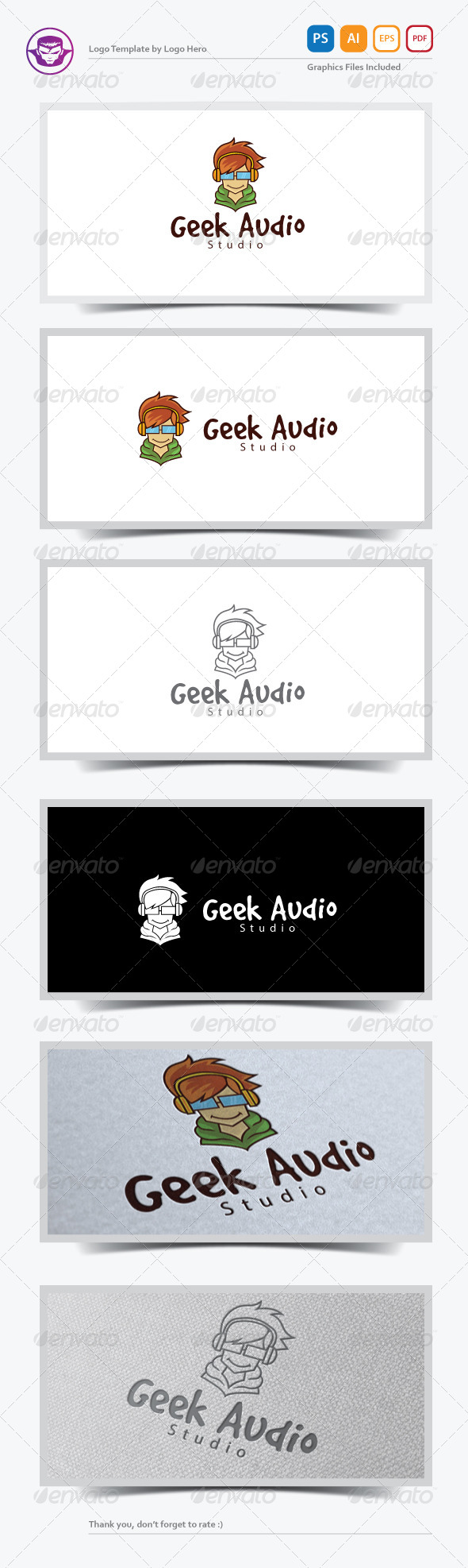 Geek Audio Logo Template - Humans Logo Templates