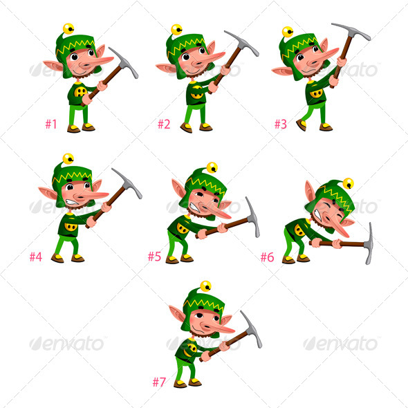 Animation of Dwarf Digging. - Characters Vectors