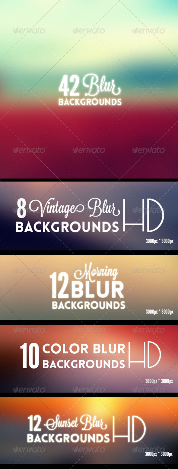 42 Premium Blur Backgrounds Bundle - Backgrounds Graphics