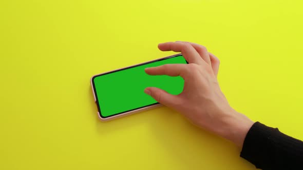 Gestures pack on Green Mock-up Screen Chroma Key phone alt