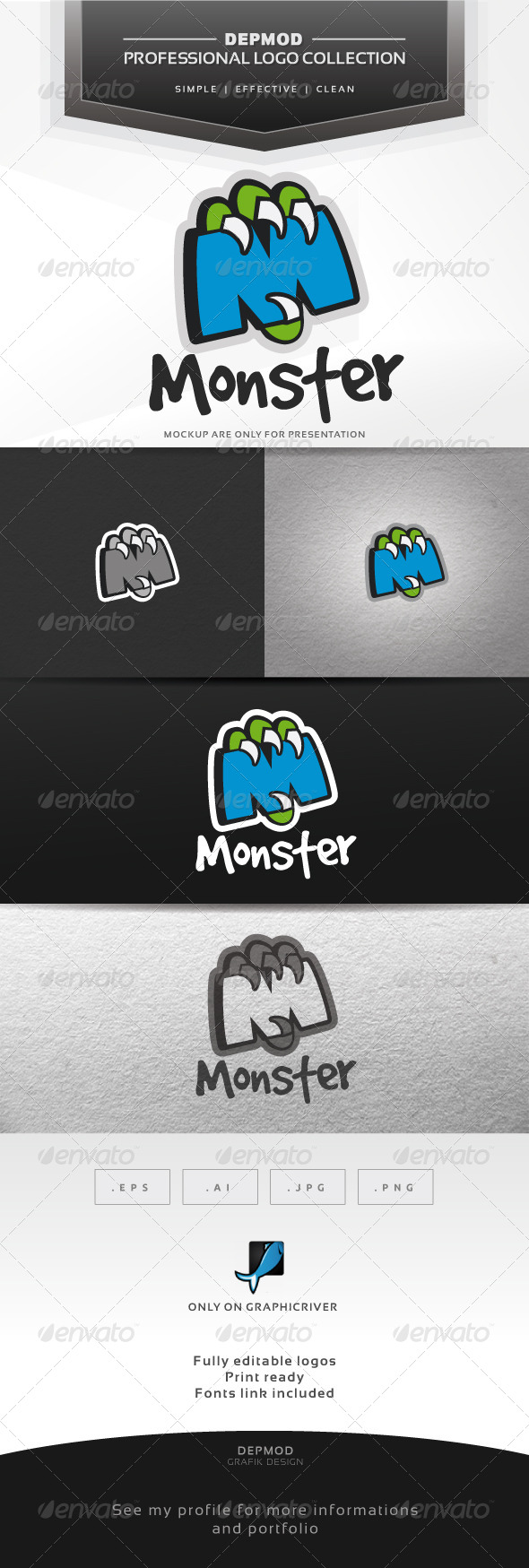 Monster Logo - Letters Logo Templates