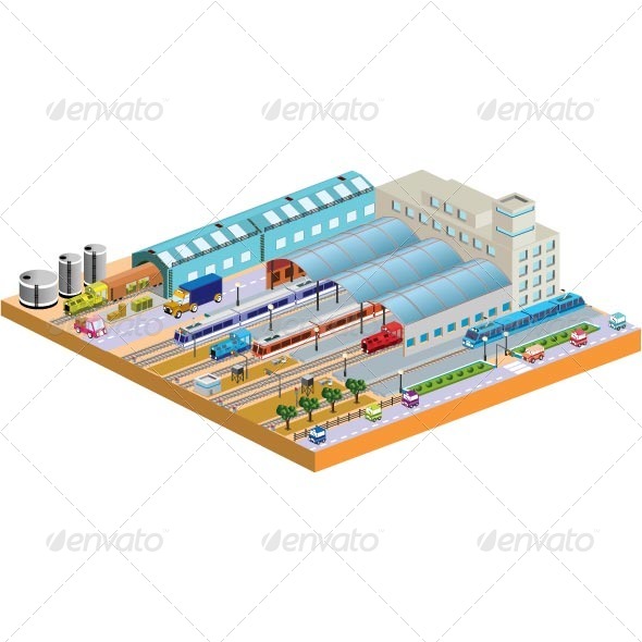Railway Station - Buildings Objects