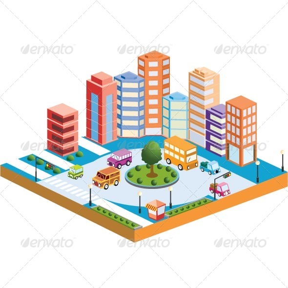 City - Buildings Objects