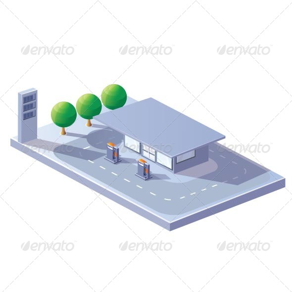 Gas Station - Buildings Objects