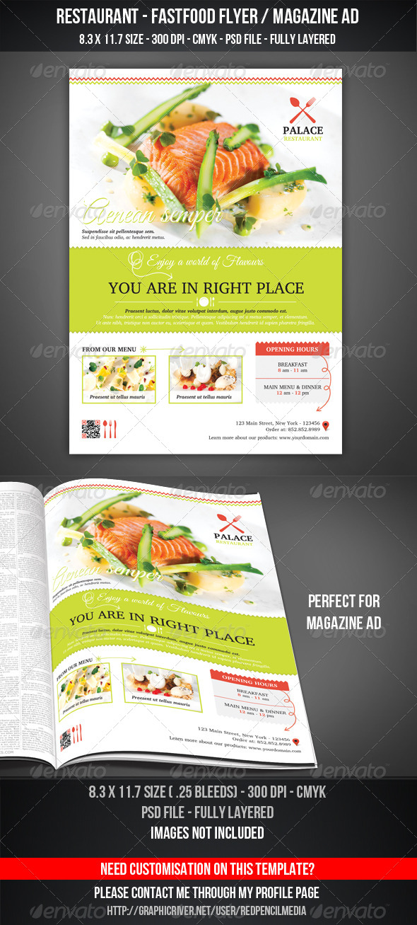 Restaurant - FastFood Flyer / Magazine AD - Restaurant Flyers