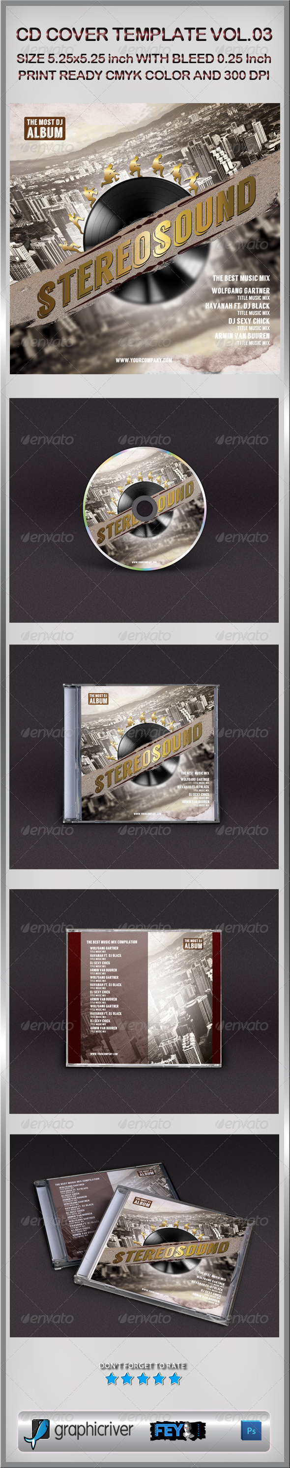 CD Cover Template Vol.03 - CD & DVD Artwork Print Templates