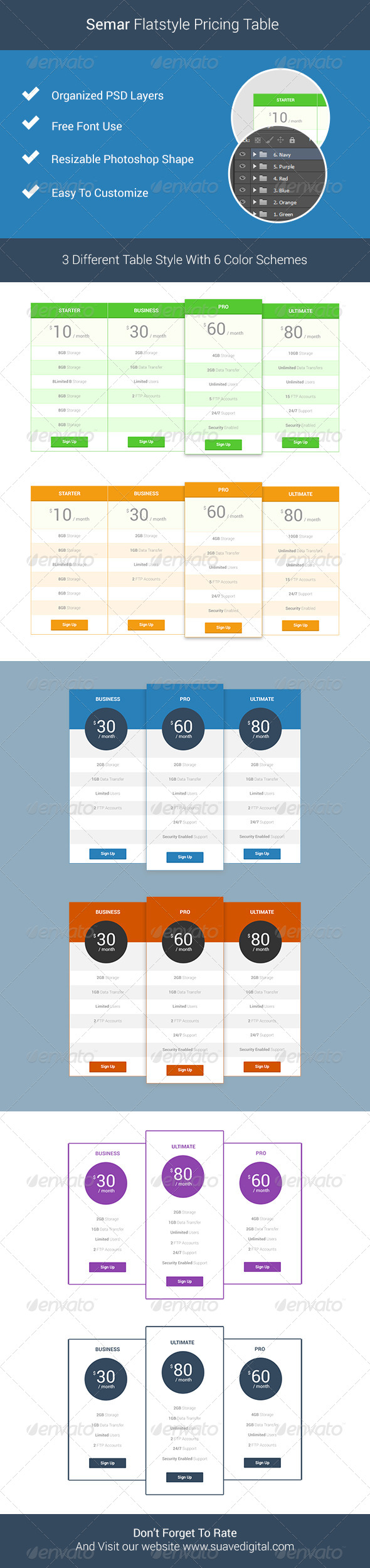 Semar Flatstyle Pricing Table - Tables Web Elements