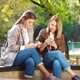 Successful business women working remotely in park - VideoHive Item for Sale