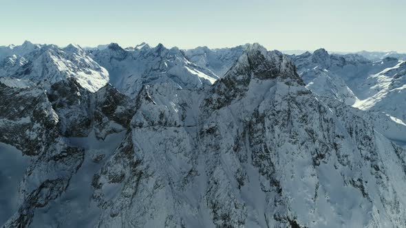 Alps Mountain Summit Aerial