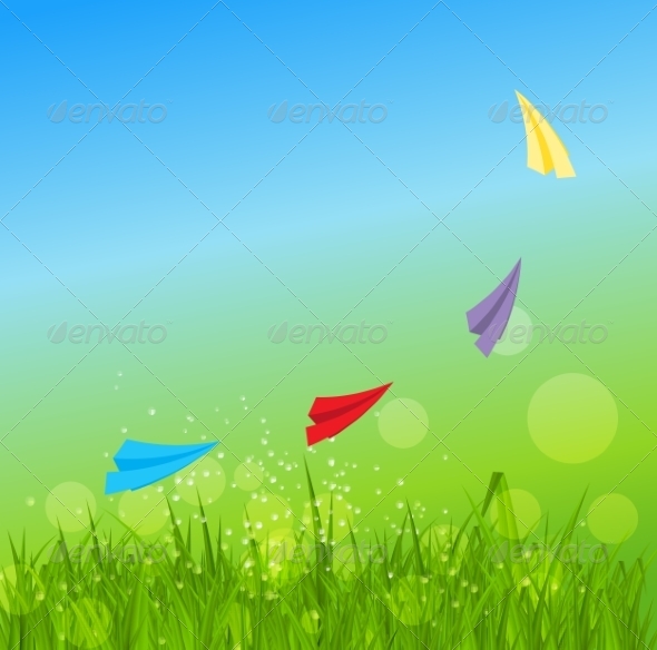 Summer Abstract Background with Grass - Landscapes Nature