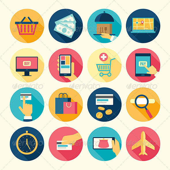 Web Icons Set Buy and Sell Theme - Technology Conceptual