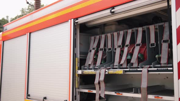 Fire Truck Open Side of Van Fire Hoses Fire Extinguishing Hoses and Fire Extinguishing Equipment alt