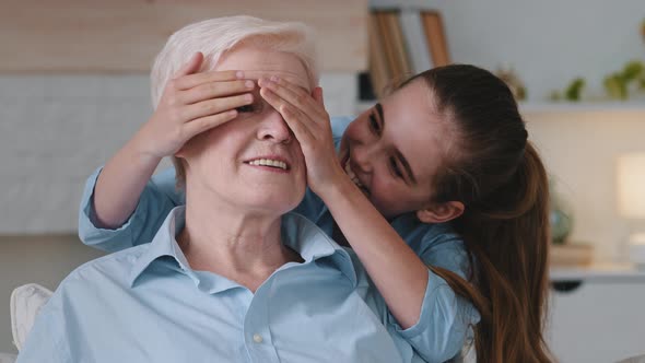 Happy Hoary Mature Senior Relaxing on Comfortable Sofa alt