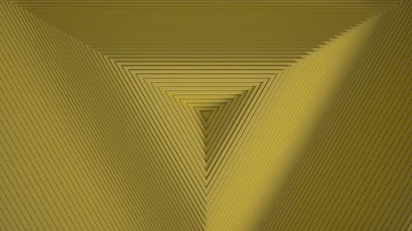 Abstract pattern of yellow triangles with an offset effect