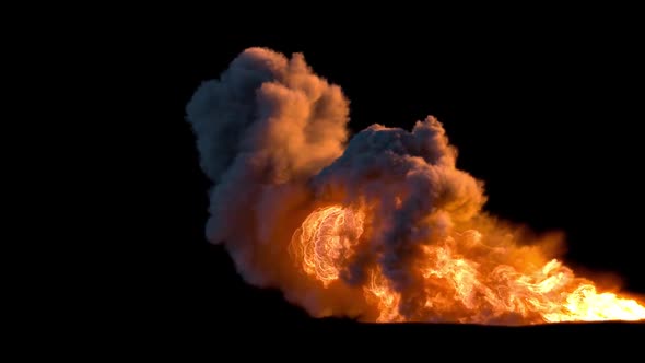 Strong Flames Burst From The Ground Animation