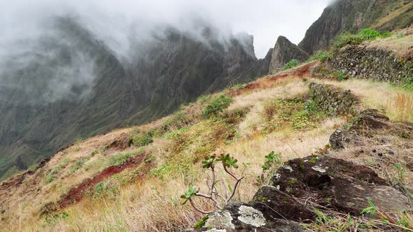 Majestic View of Mountains and Valleys on the Trekking Path on Santo Antao Island alt