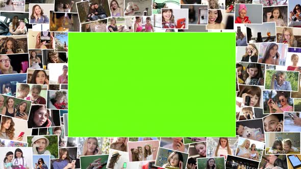 Hundreds of faces of multiracial people. Many multicultural different male and female alt