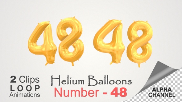 Celebration Helium Balloons With Number – 48