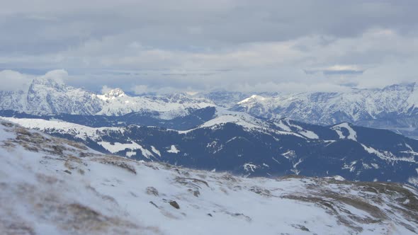 Panoramic view of Alps during winter alt