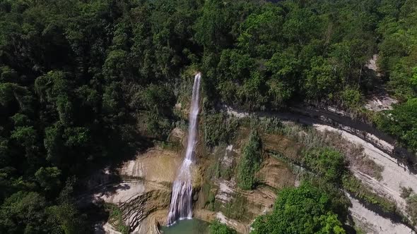 Aerial View of Waterfall in Philippines