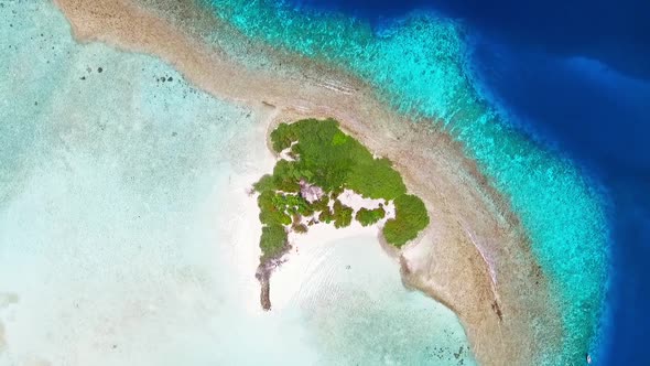 Maldives Island Tropical White Sand Beach Aerial View