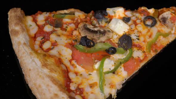 Piece Slice of Pizza with Vegetables and Cheese