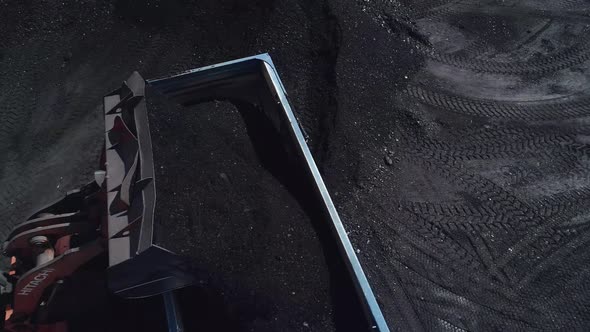 Closeup of a Dump Truck Loading Coal Drone Video