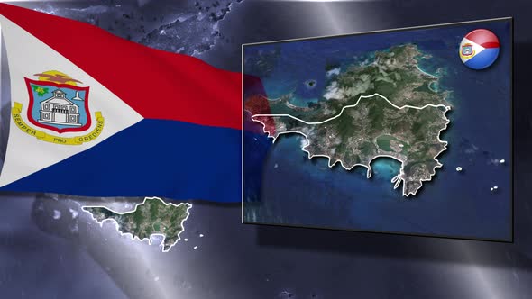 Sint Maarten Flag And Map Animation alt