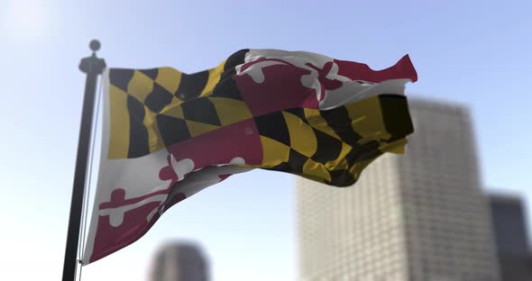 Maryland state flag waving alt