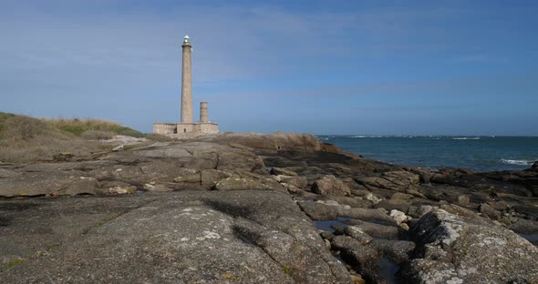 The lighthouse at Gatteville le Phare, Cap de la Hague, Cotentin peninsula, France alt