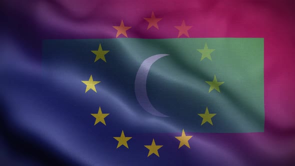 EU Maldives Flag Loop Background 4K