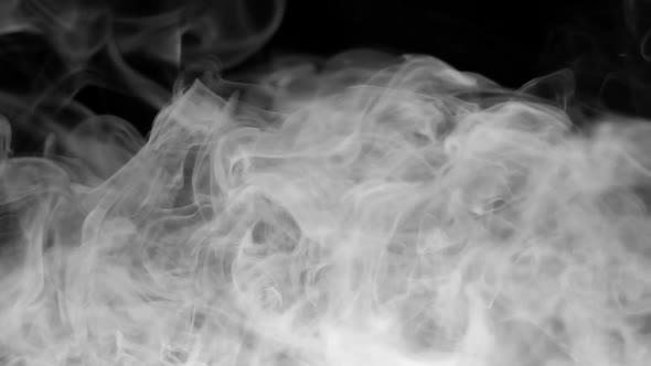 White Smoke On Black Background