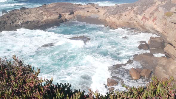 Rock Crag of Cliff Ocean Beach Point Lobos California Coast
