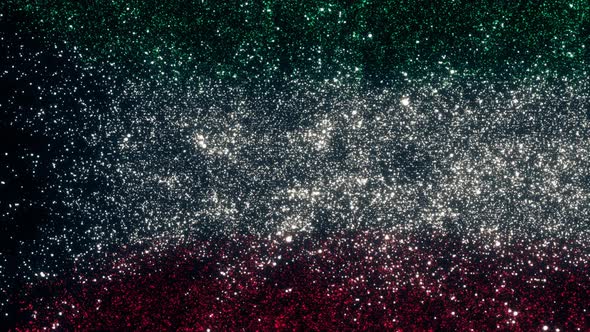 Kuwait Flag With Abstract Particles