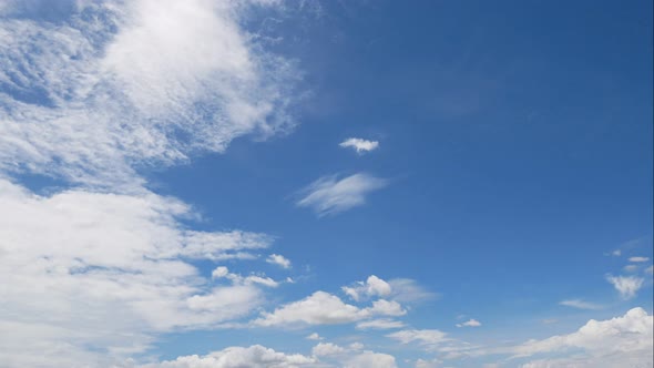 Time lapse of white cloud moving pass around sky background alt
