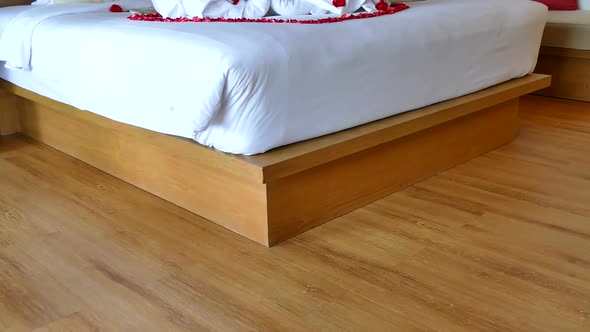 Pillow on bed decoration interior of bedroom alt