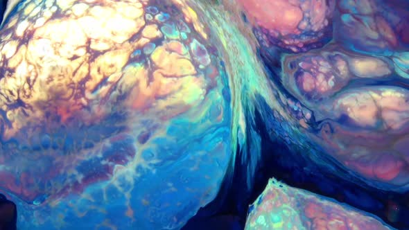Colorful Liquid Ink Colors Blending Burst Swirl Fluid 52
